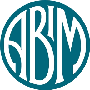 ABIM certification badge representing board-certified physicians at Medicor Cardiology