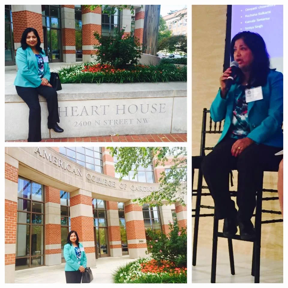 Dr. Rachana Kulkarni outside American College of Cardiology Heart House in Washington, D.C.