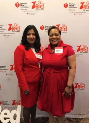 Dr. Rachana Kulkarni and colleague at the American Heart Association Go Red for Women Woman of Distinction event.