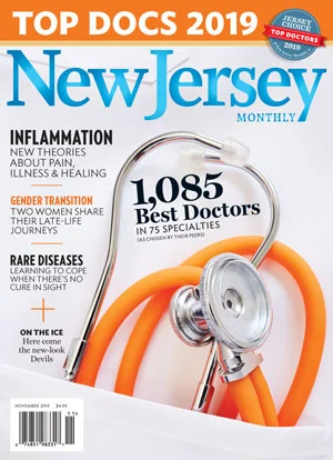New Jersey Monthly magazine cover featuring Top Doctors 2019 recognition